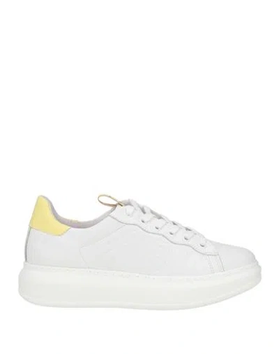 La Fille Des Fleurs Woman Sneakers White Size 8 Leather