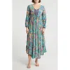 La Fiorentina Abstract Cover-up Beach Dress In Bright Pink/blue