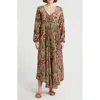 La Fiorentina Abstract Cover-up Beach Dress In Green