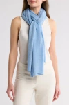 La Fiorentina Cashmere & Wool Blend Wrap In Light Blue