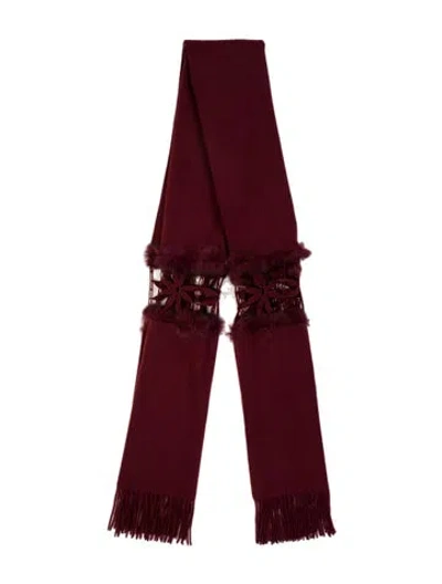Pre-owned La Fiorentina Cashmere Scarf In Burgundy