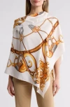 La Fiorentina Chain Print Poncho In Multi