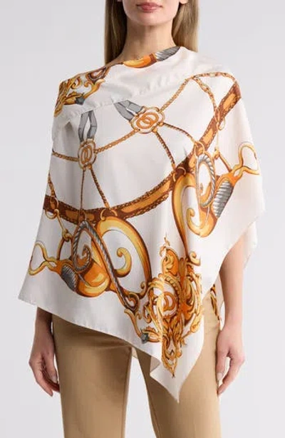 La Fiorentina Chain Print Poncho In Multi