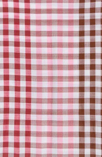 La Fiorentina Checkered Scarf In Pink