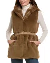 La Fiorentina Cinched Waist Vest In Brown