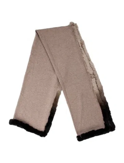 Pre-owned La Fiorentina Colorblock Pattern Scarf In Brown