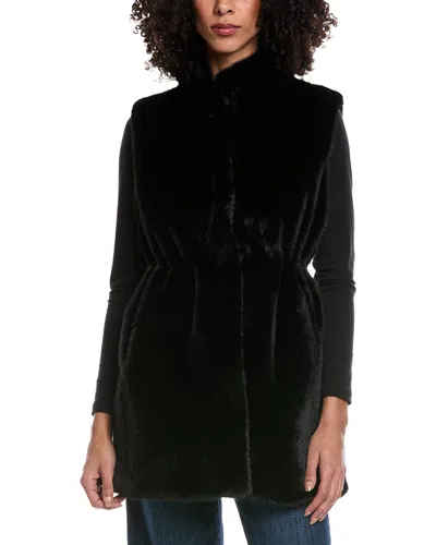 La Fiorentina Drawstring Cinched Vest In Black