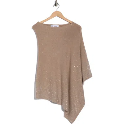 La Fiorentina Embellished Poncho In Brown