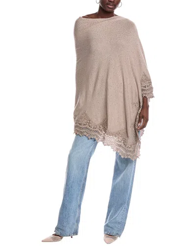 La Fiorentina Embellished Poncho In Gray