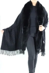 La Fiorentina Embellished Wrap With Faux Fur-pink