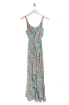 La Fiorentina Emma Paisley Maxi Dress In Orange