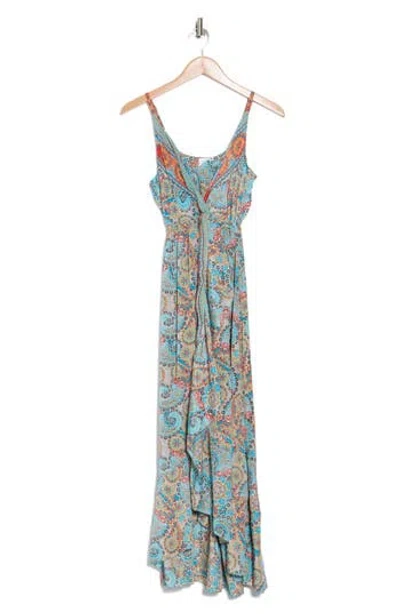 La Fiorentina Emma Paisley Maxi Dress In Orange