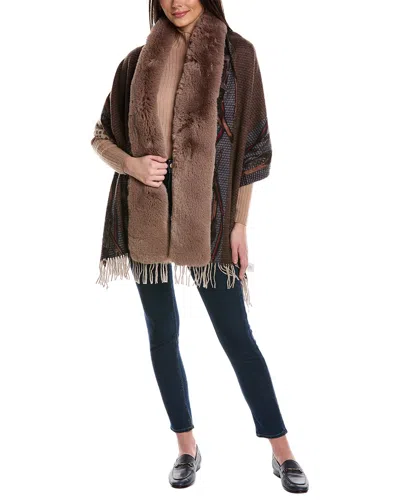 La Fiorentina Equestrian Wool Wrap In Brown