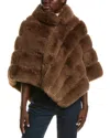 La Fiorentina Faux Fox Fur Poncho