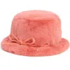 La Fiorentina Faux Fur Bucket Hat In Orange