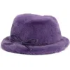 La Fiorentina Faux Fur Bucket Hat In Purple