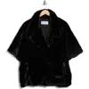La Fiorentina Faux Fur Cape In Black