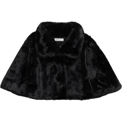 La Fiorentina Faux Fur Cape In Black