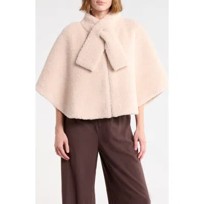 La Fiorentina Faux Fur Cape In Nude