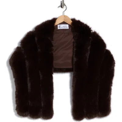 La Fiorentina Faux Fur Caplet In Brown