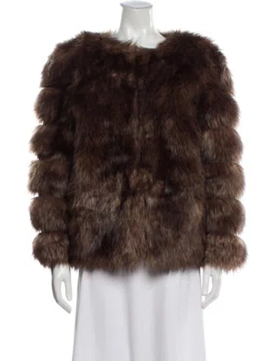 Pre-owned La Fiorentina Faux Fur Faux Fur Jacket In Neutral