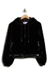 La Fiorentina Faux Fur Hoodie In Black