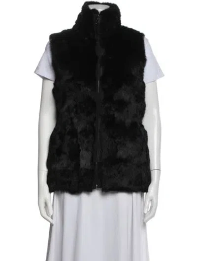 Pre-owned La Fiorentina Faux Fur Jacket In Black