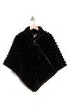 La Fiorentina Faux Fur Poncho In Black