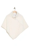 La Fiorentina Faux Fur Poncho In White