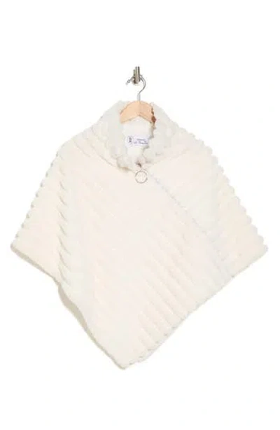 La Fiorentina Faux Fur Poncho In White