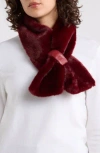 La Fiorentina Faux Fur Pull Through Scarf In Burgundy