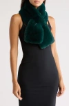 La Fiorentina Faux Fur Pull Through Scarf In Green