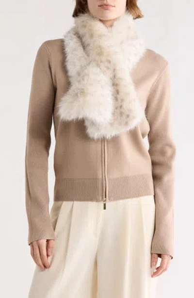 La Fiorentina Faux Fur Scarf In Gray