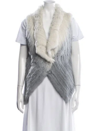 Pre-owned La Fiorentina Faux Fur Vest In Neutral