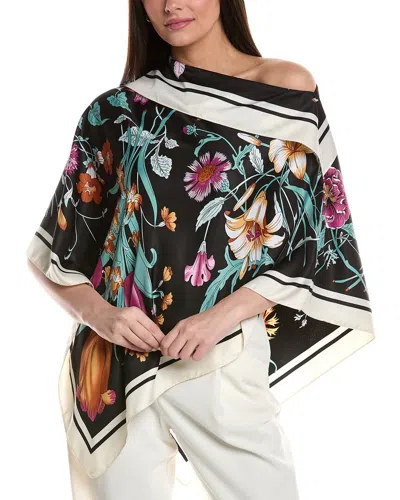 La Fiorentina Floral Poncho In Multi