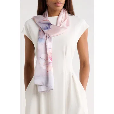 La Fiorentina Floral Print Silk Scarf In Pink