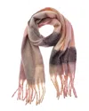 La Fiorentina Fringe Plush Scarf In Pink