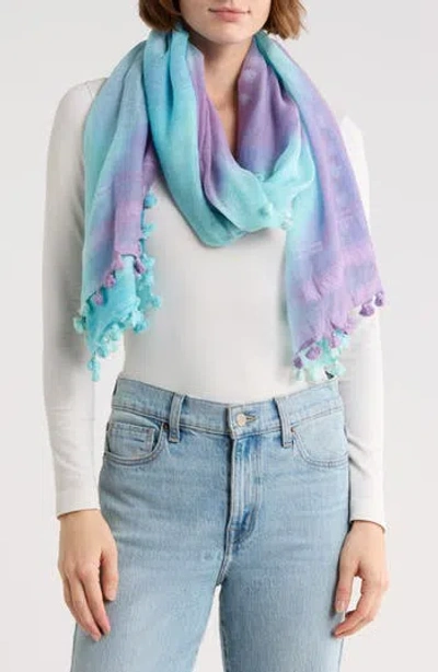 La Fiorentina Fringe Trim Ombré Scarf In Orange