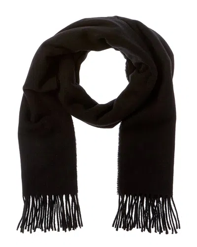 La Fiorentina Fringe Wool Scarf In Black