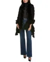 La Fiorentina Fringe Wool Wrap In Black