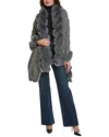 La Fiorentina Fringe Wool Wrap In Gray
