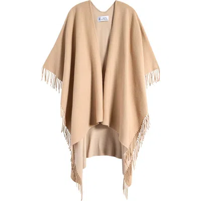 La Fiorentina Fringed Ruana In Neutral