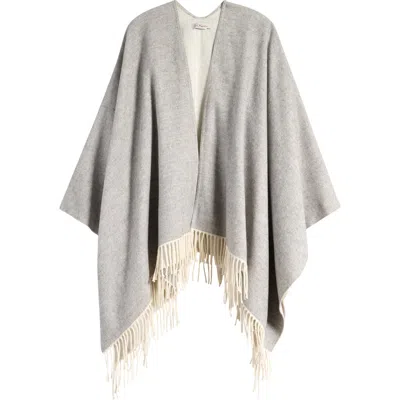 La Fiorentina Fringed Ruana In Grey