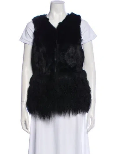 Pre-owned La Fiorentina Fur Fur Jacket In Black