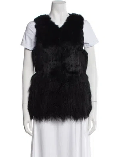 Pre-owned La Fiorentina Fur Fur Jacket In Black