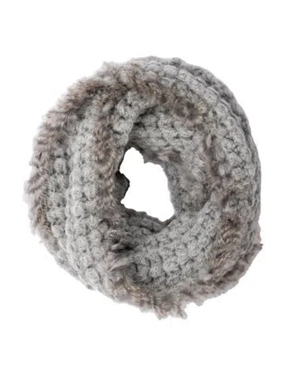 Pre-owned La Fiorentina Fur Scarf In Gray