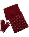 La Fiorentina Glove & Scarf Box Set In Red