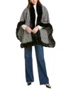 La Fiorentina Houndstooth Ruana In Black