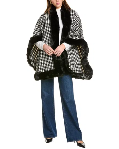 La Fiorentina Houndstooth Ruana In Black