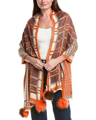 La Fiorentina Houndstooth Wrap In Brown